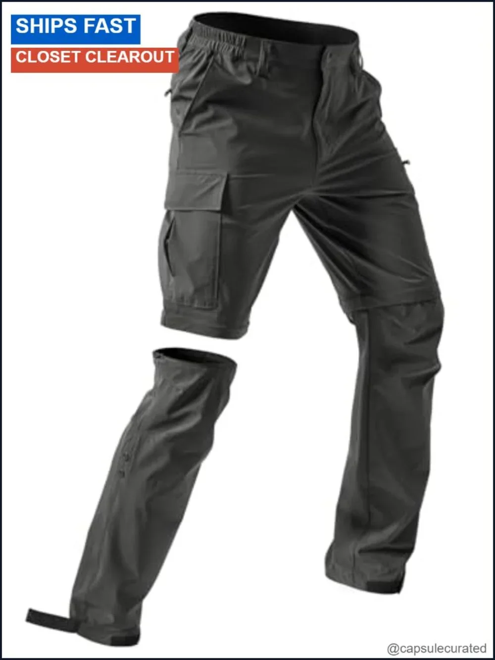 Convertible Hiking Pants Quick-Dry 4-Way Stretch Cargo Zip-Off